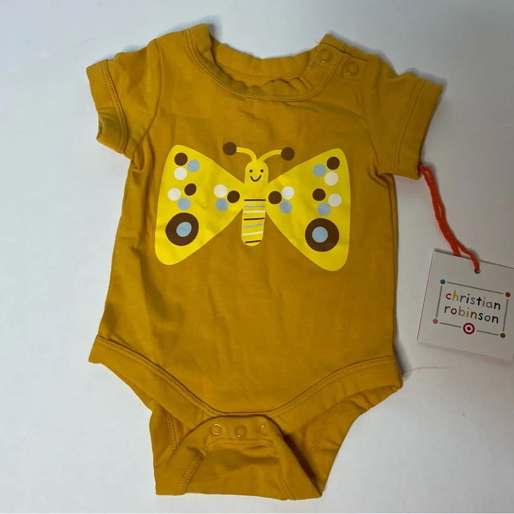 Lot of 0-3 M baby clothes in blue/green/gold. Cat & Jack, Christian Robinson NEW